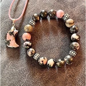 Rhodonite Bracelet & Pendant